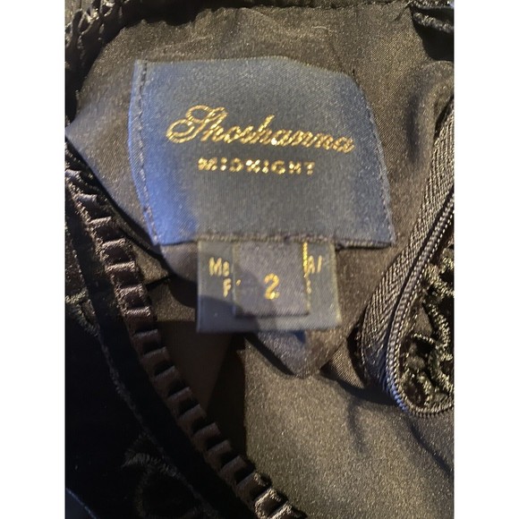 Shoshanna Midnight Velvet Lace Black Sleeveless Mermaid Dress Size 2 - Picture 3 of 3
